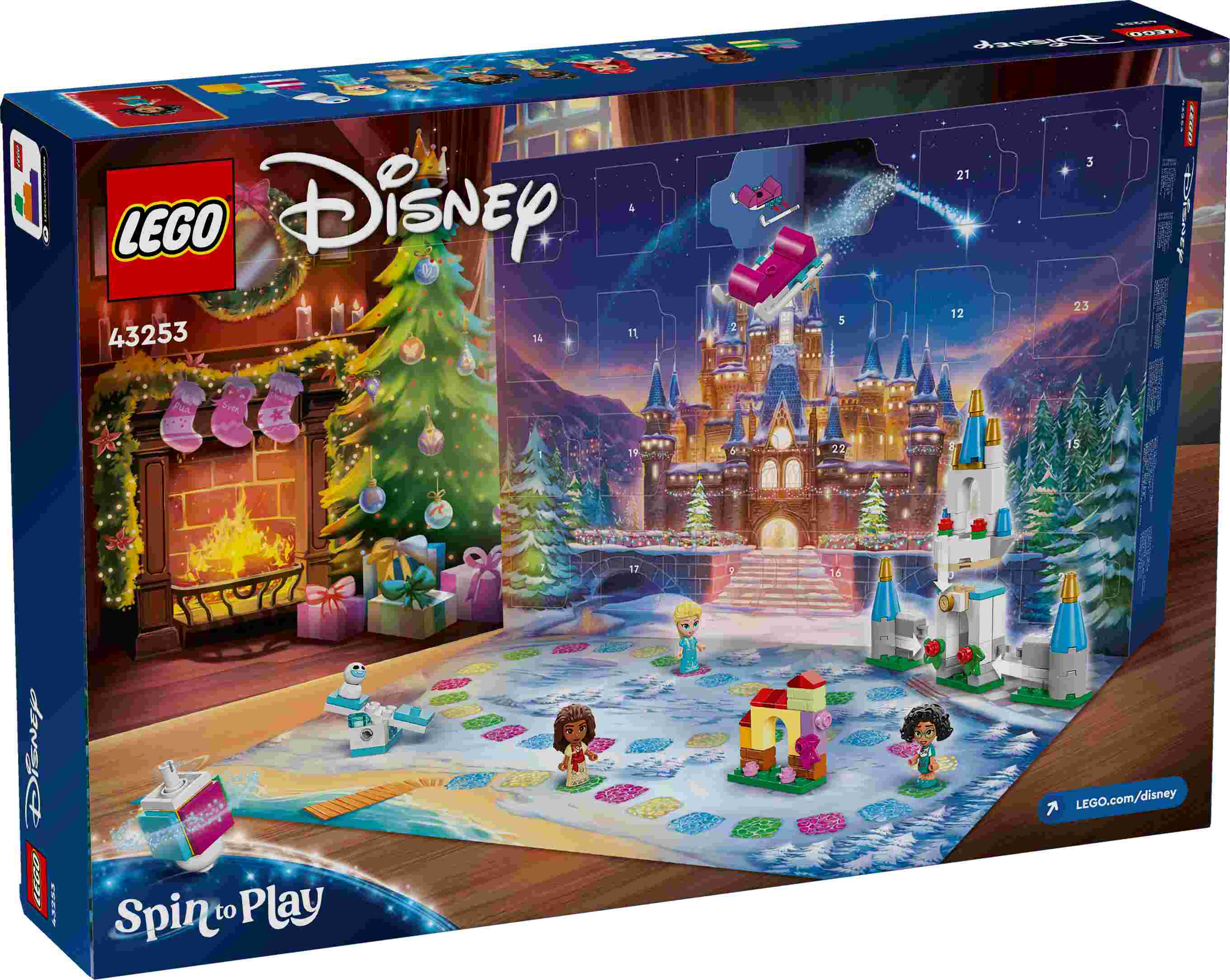 LEGO 43253 Disney Adventskalender 2024, 8 Figuren und Zubehör, Brettspiel