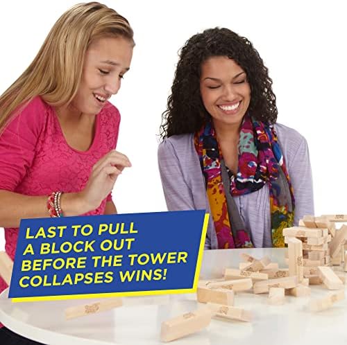 Hasbro Jenga Klassisch, das Originale Partyspiel mit Holzklötzen, Stapelspiel