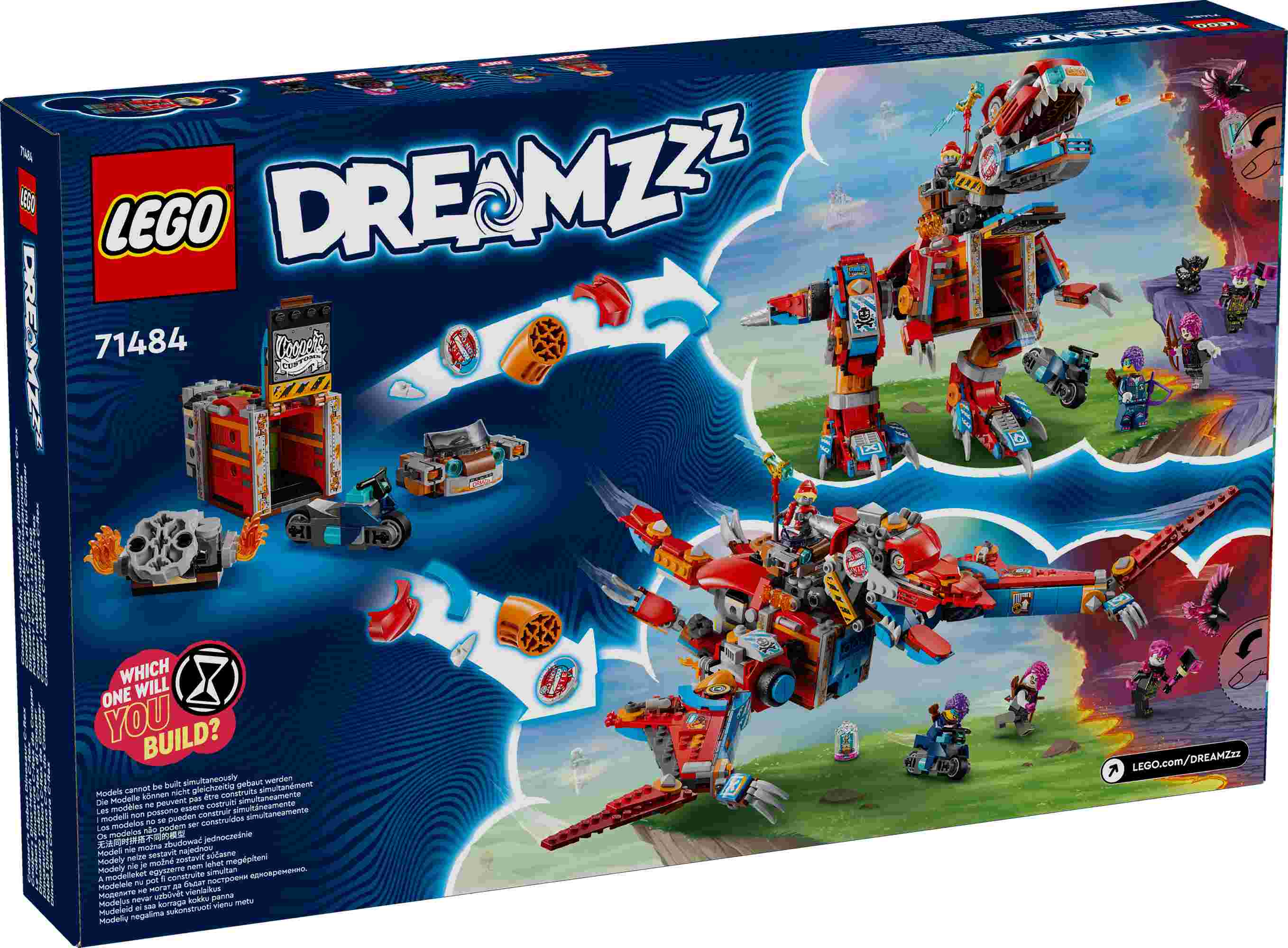 LEGO 71484 DREAMZzz Coopers Dino-Mech C-Rex, 4 Minifiguren, 2 Varianten