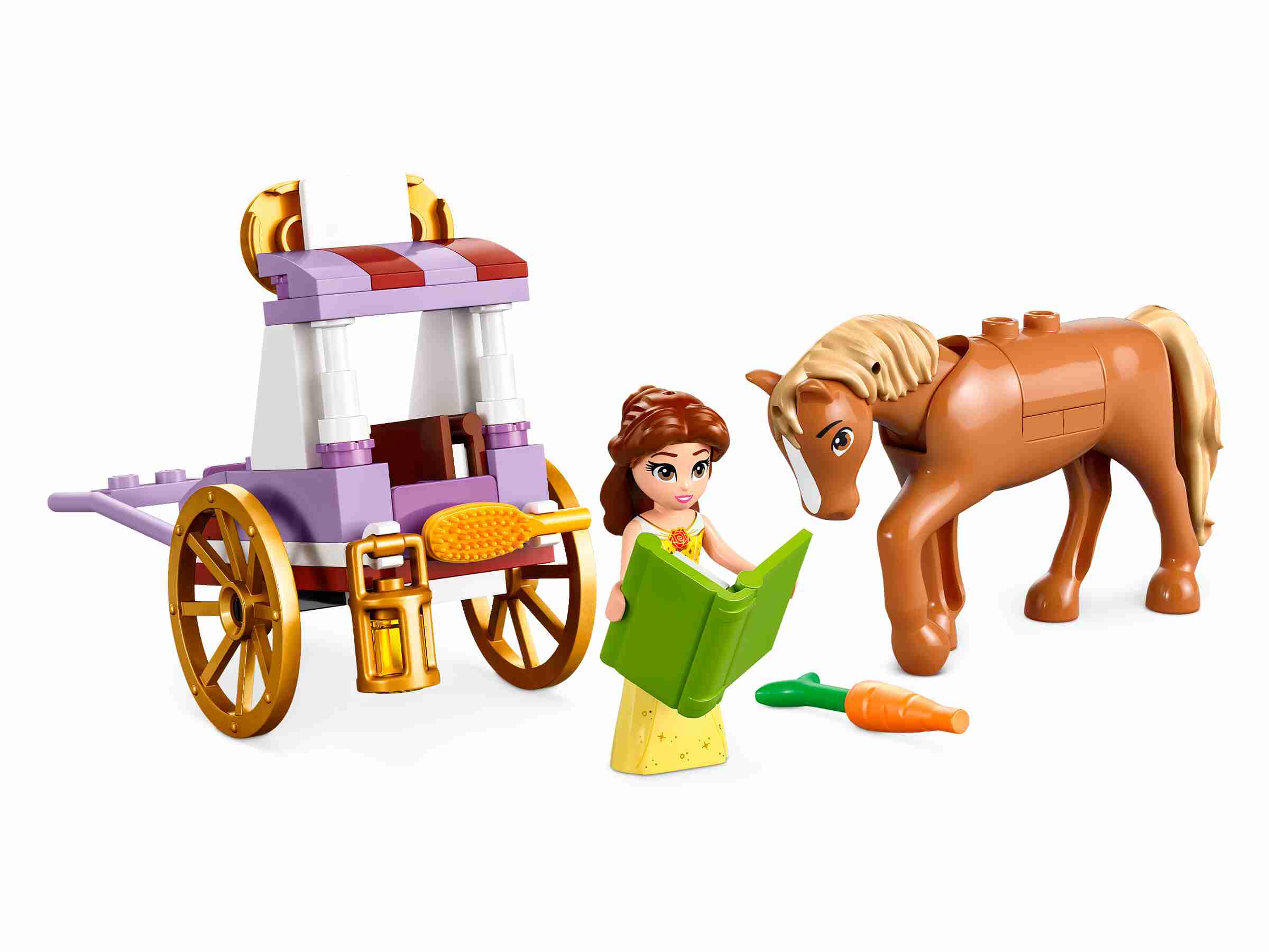 LEGO 43233 Disney Princess Belles Pferdekutsche, Spielfigur Belle Pferd Philippe