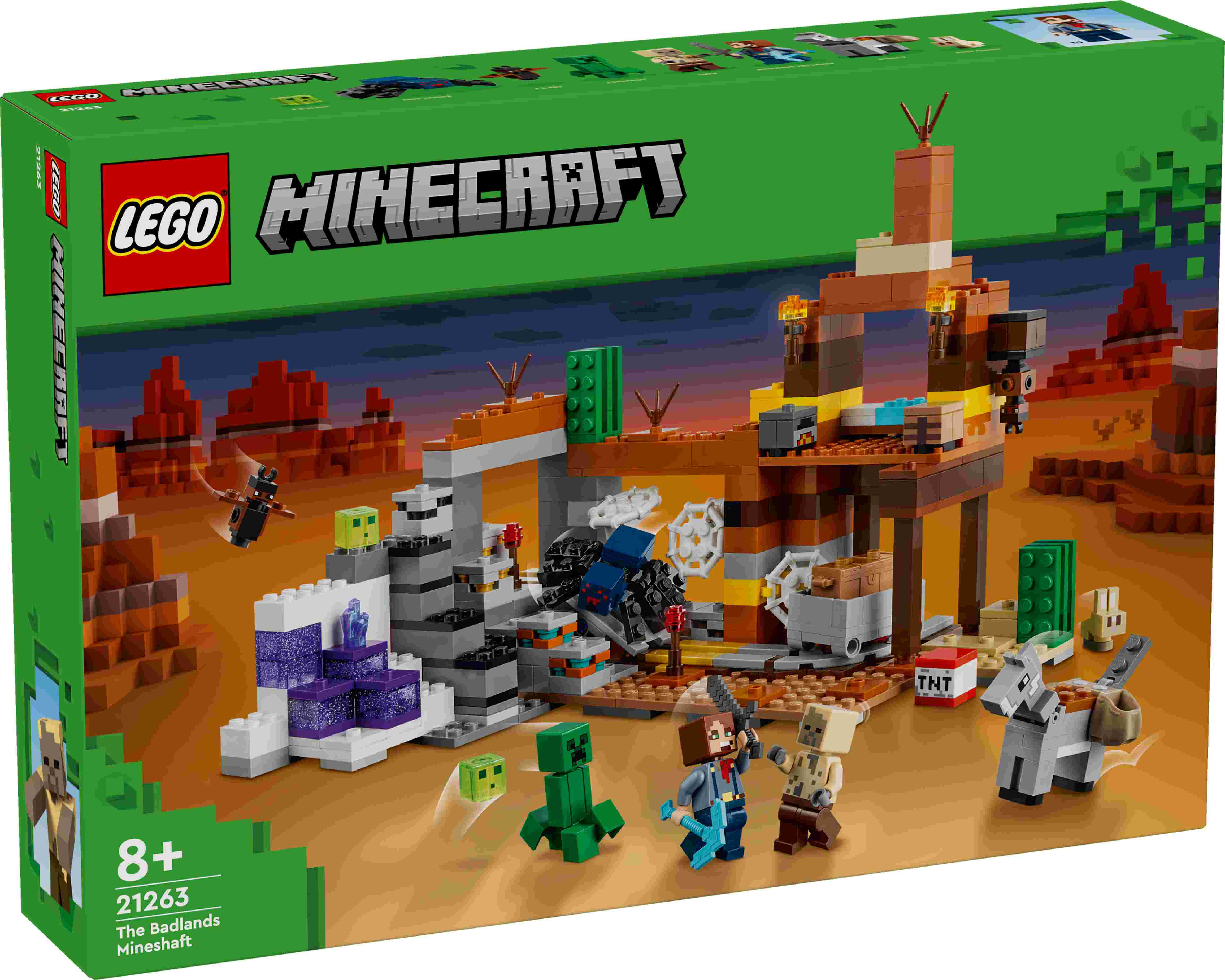 LEGO 21263 Minecraft Die Mine in den Badlands, Creeper, Höhlenspinne, 2 Schleime