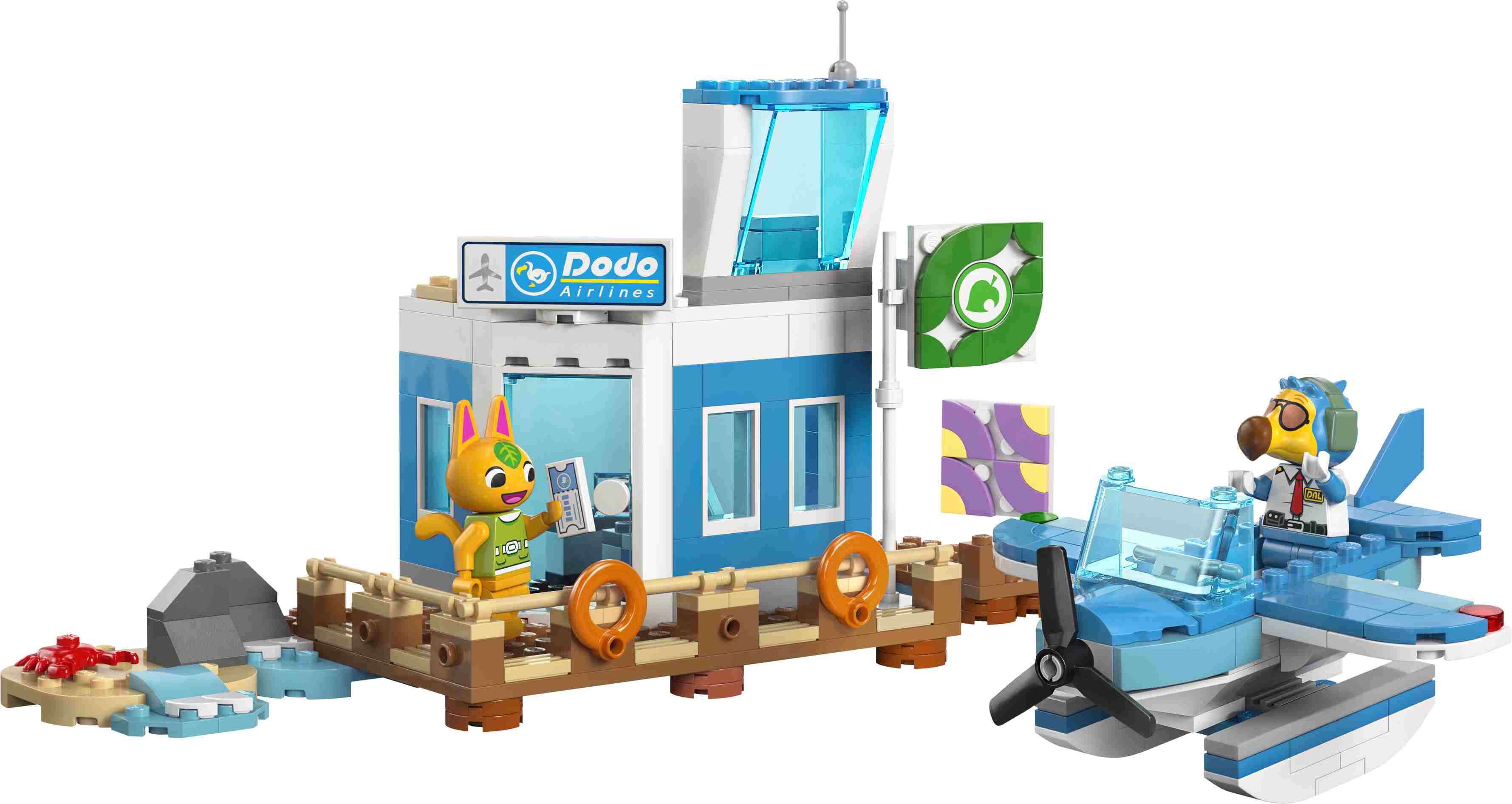 LEGO 77051 Animal Crossing Flieg mit Dodo Airlines, Pilot Udo, Passagierin Tanja